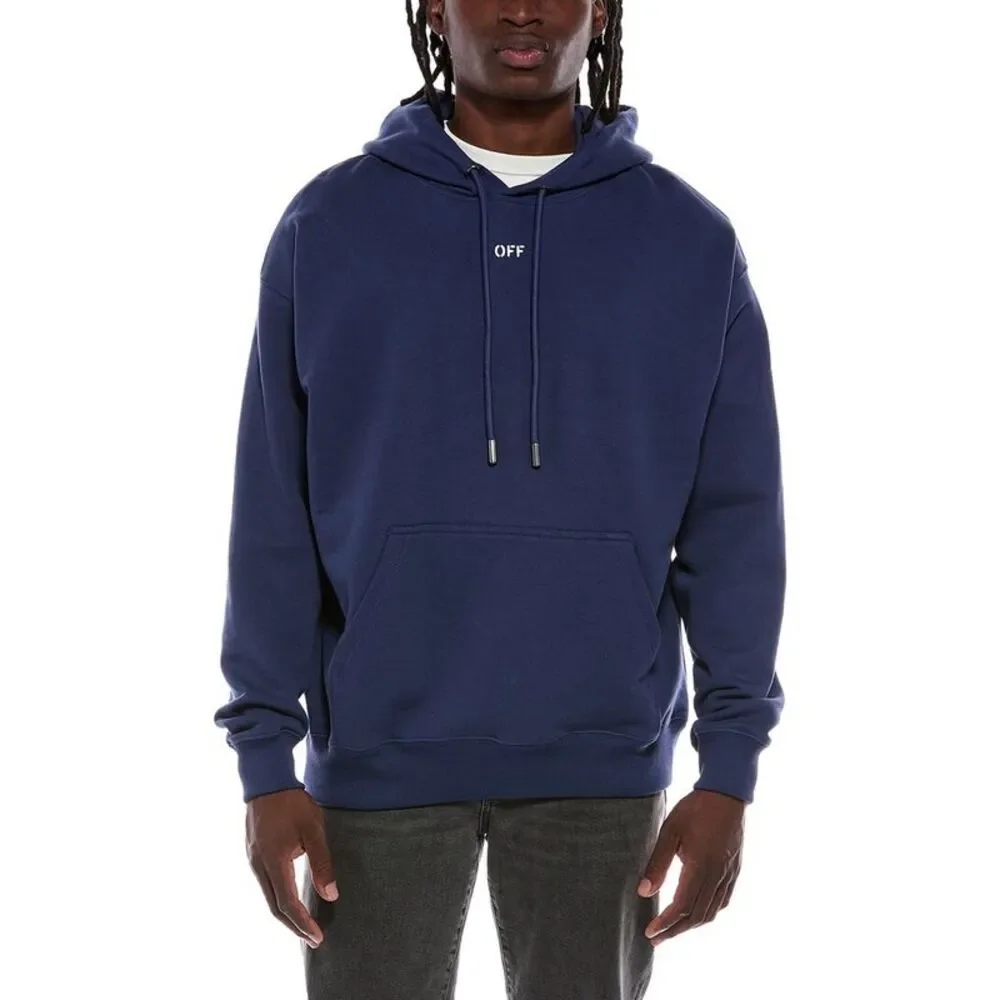 Off-White™ Mens Off-White Logo Hoodie, Blue